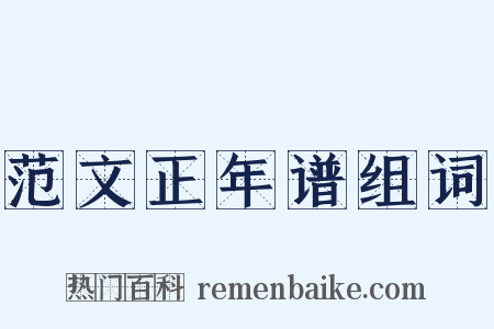 范文正年谱组词是什么意思的图片